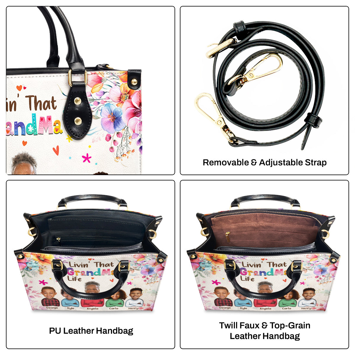 Livin That Mom Life - Personalized Leather Handbag SBLHBLTN2345D