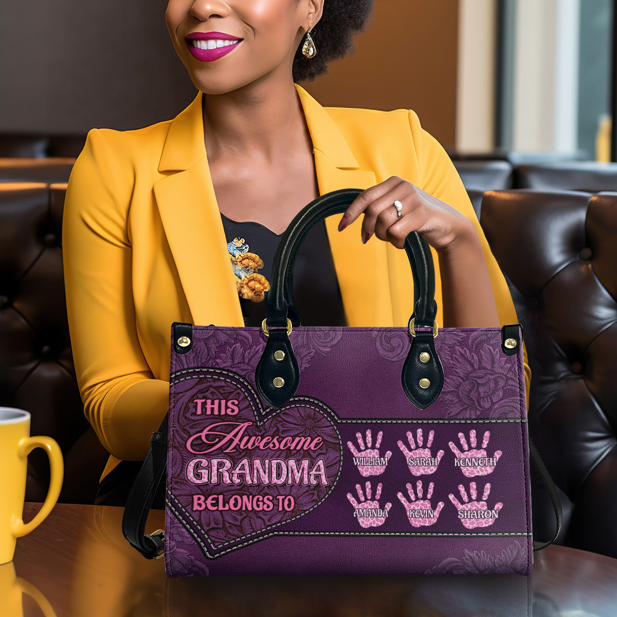 This Awesome Grandma Belongs To - Personalized Leather Handbag