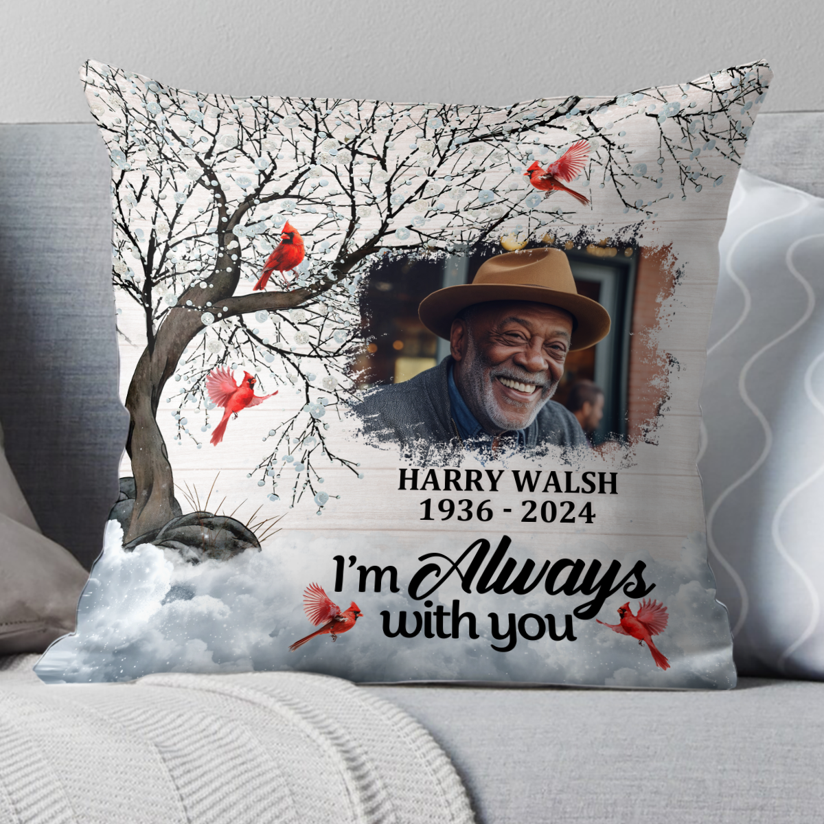 I Am Always With You - Personalized Crystal Velvet Pillow