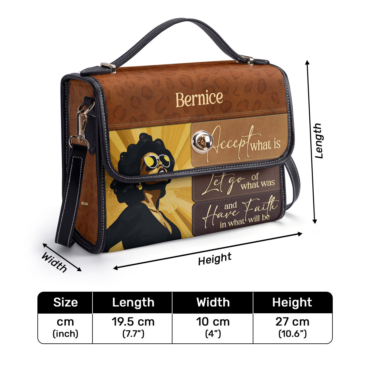 Have Faith In What Will Be - Personalized Leather Satchel Bag STB13