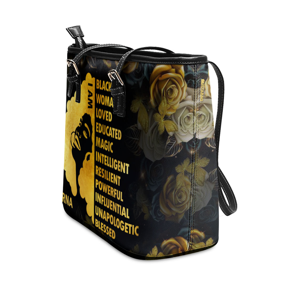 I Am Black - Personalized Leather Totebag STB05
