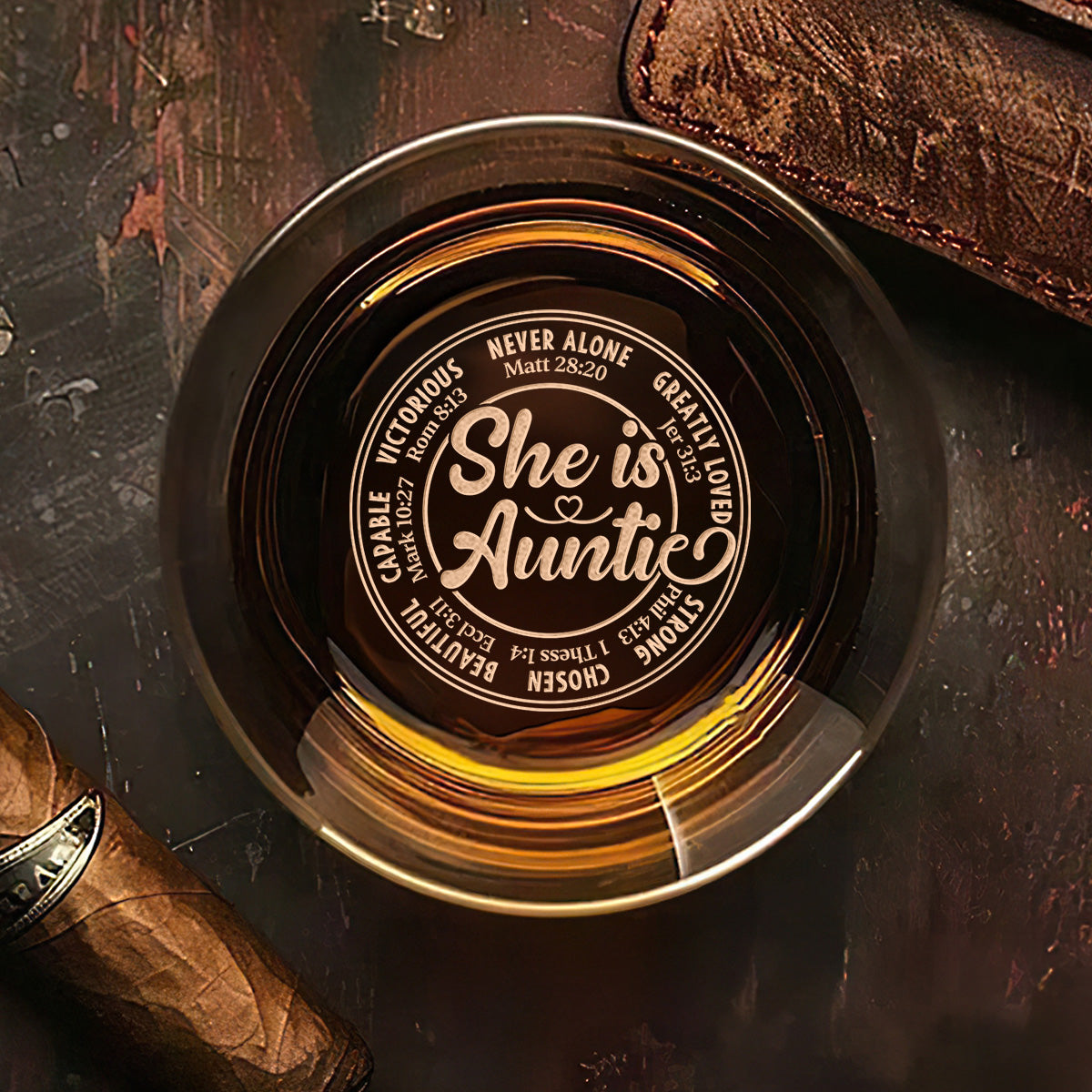 She Is Mom - Personalized Engraved Whiskey Glass