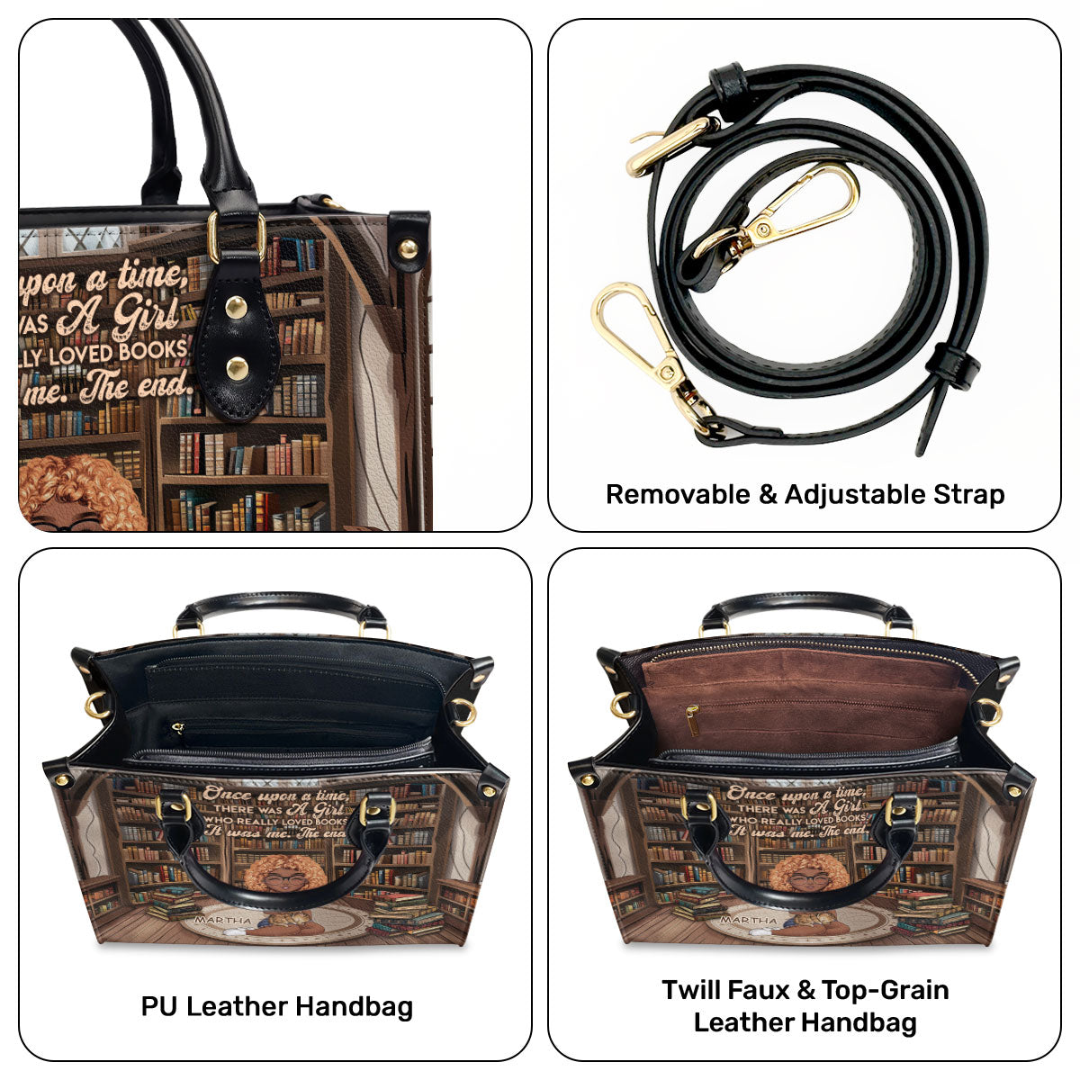 She Knows More Than She Says - Personalized Leather Handbag SBLHBLN971D
