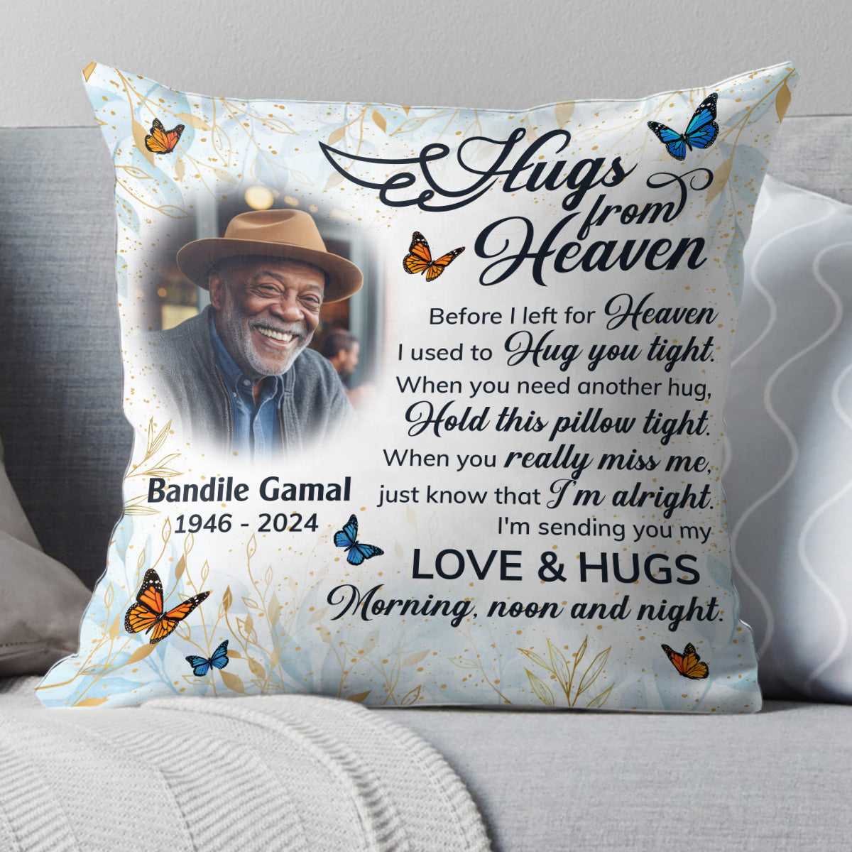 Hugs From Heaven - Personalized Pillow