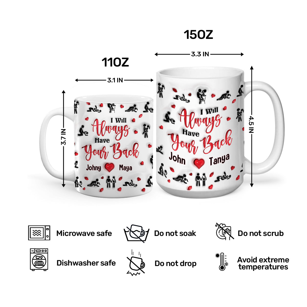 I Will Always Have Your Back - Personalized White Ceramic Mug