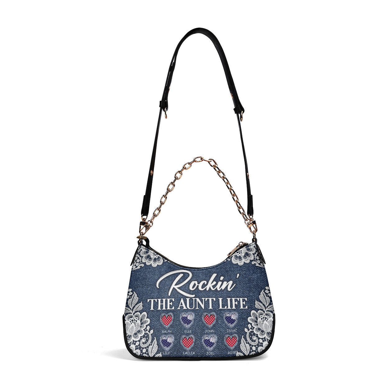 Rockin' The Mom Life - Personalized Chain Shoulder Bag SBCSBLN851L
