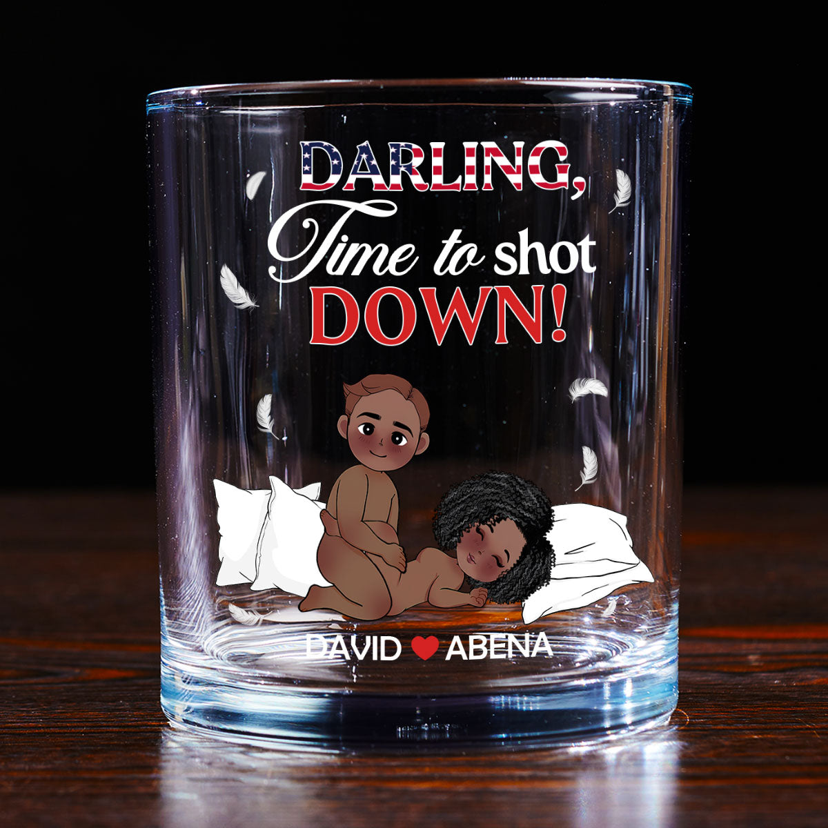 Time To Shot Down - Personalized Round Whiskey Glass
