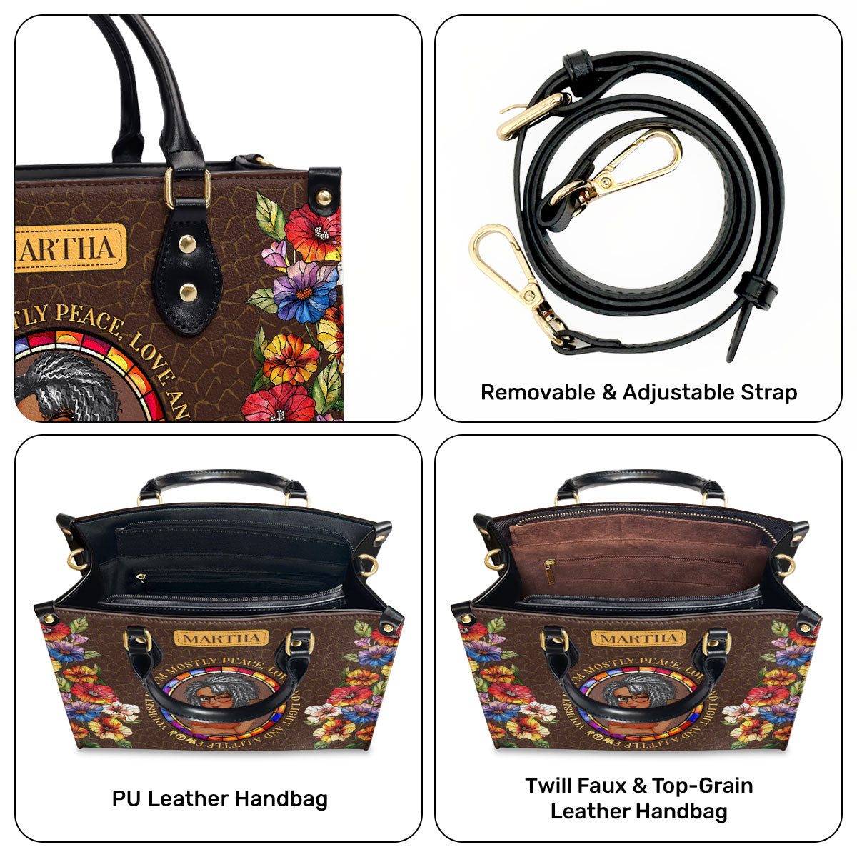 She Believed She Could So She Did - Personalized Leather Handbag SBLHBLN1085M