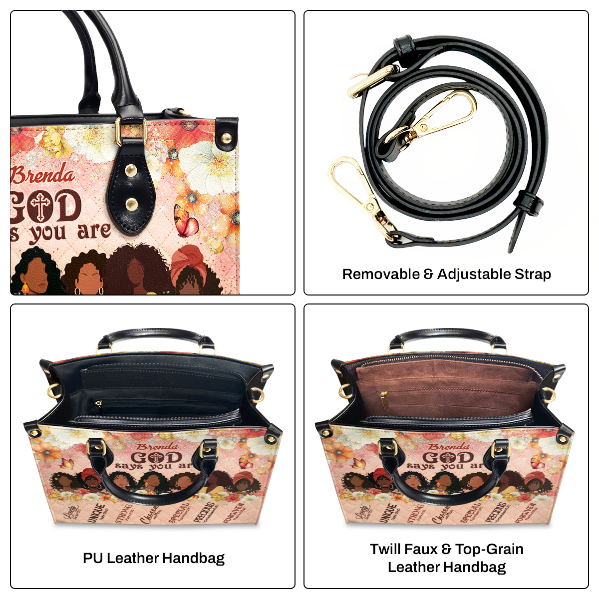God Says You Are - Personalized Leather Handbag SBLHBLM2478L