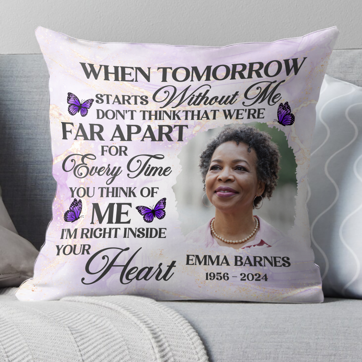 When Tomorrow Starts Without Me - Personalized Crystal Velvet Pillow