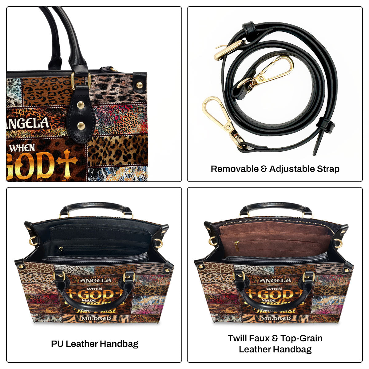 When God Made Grandkids He Gave Me The Best - Personalized Leather Handbag MB98