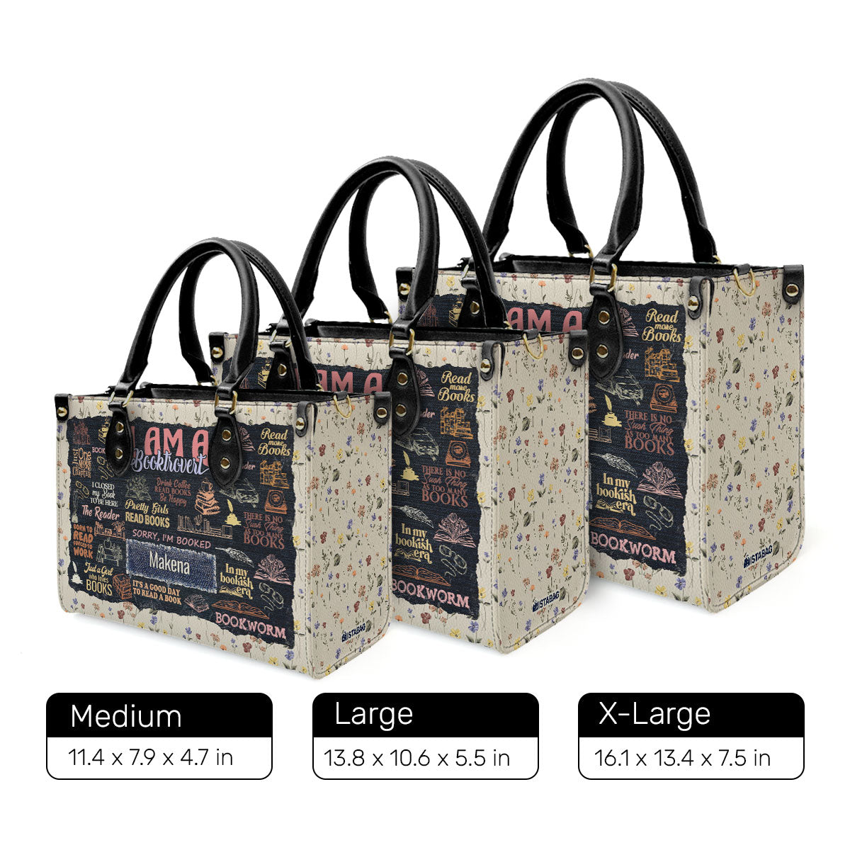 I Am A Booktrovert - Personalized Leather Handbag SBLHBLM965T