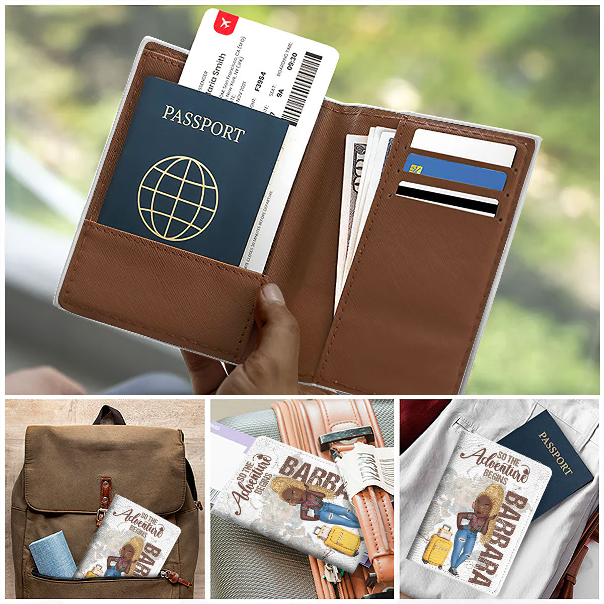 So The Adventure Begins - Personalized Passport Cover