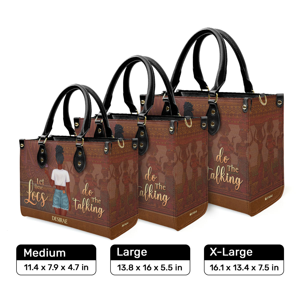 Let These Locs Do The Talking - Personalized Leather Handbag STB44