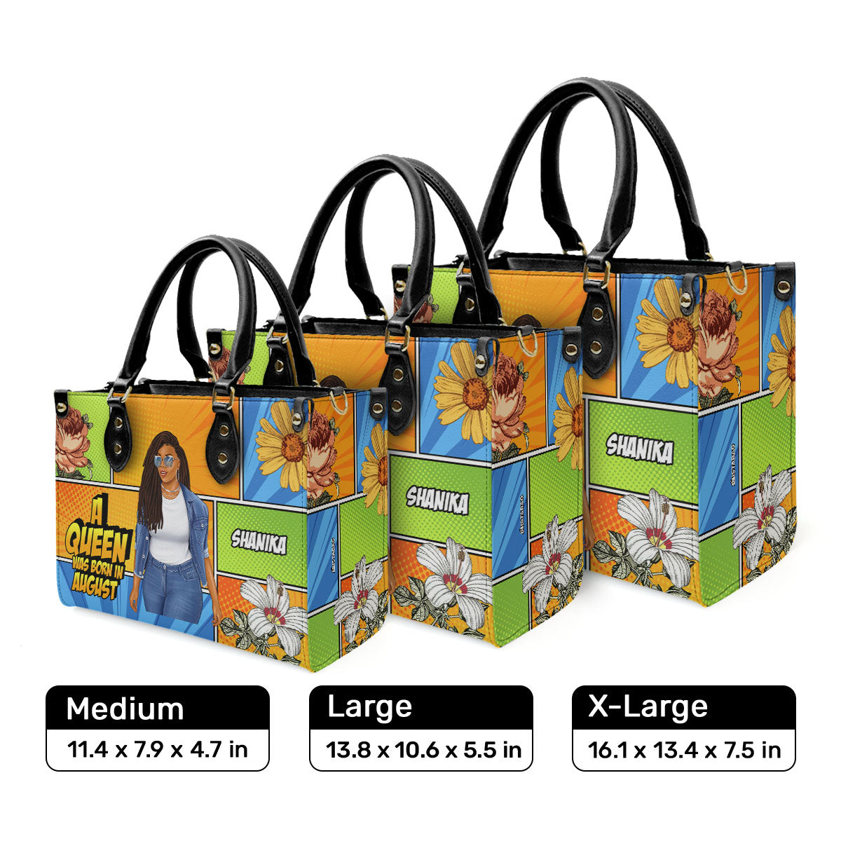 A Queen Was Born - Personalized Leather Handbag STB218