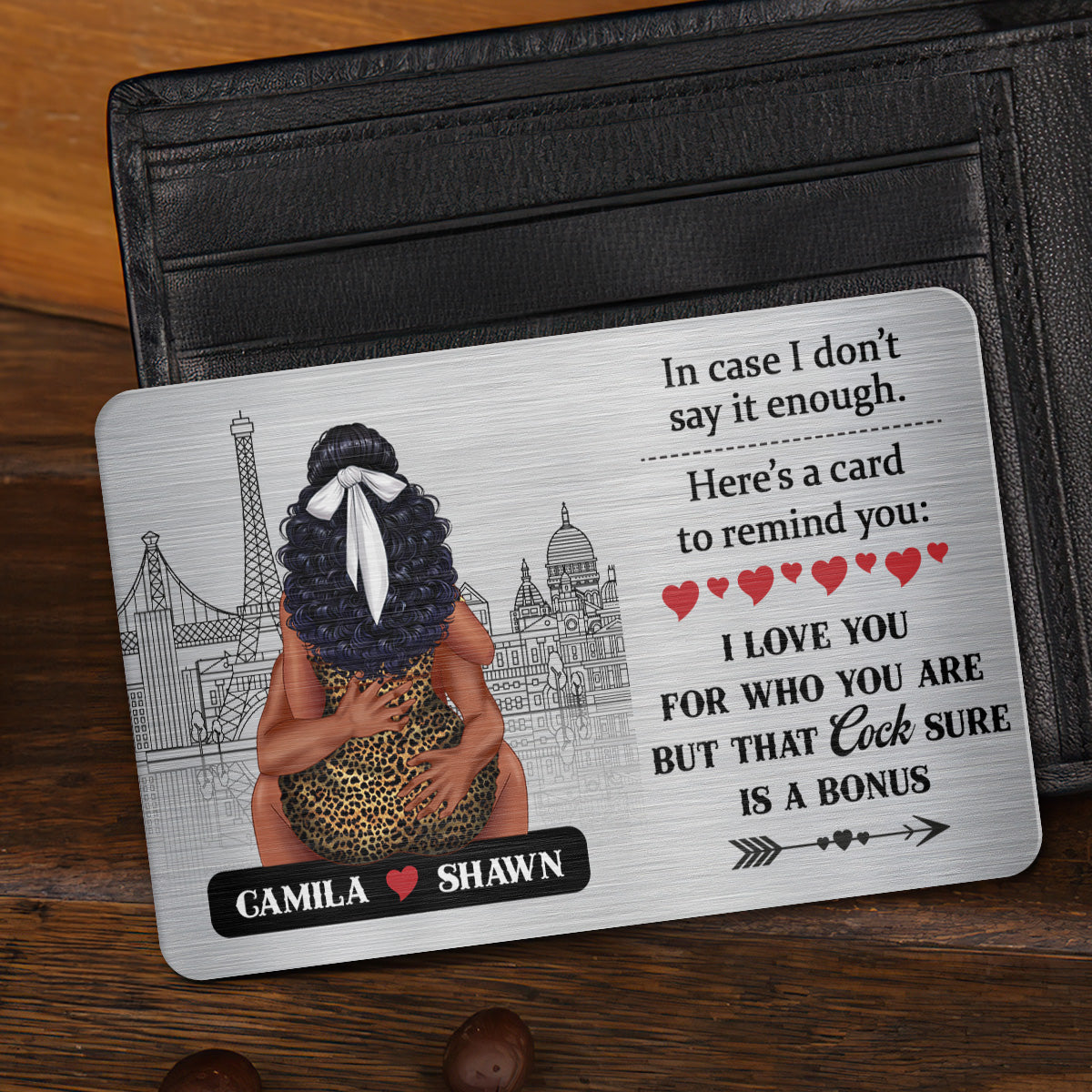 I Love You For Who You Are - Personalized Aluminum Wallet Card