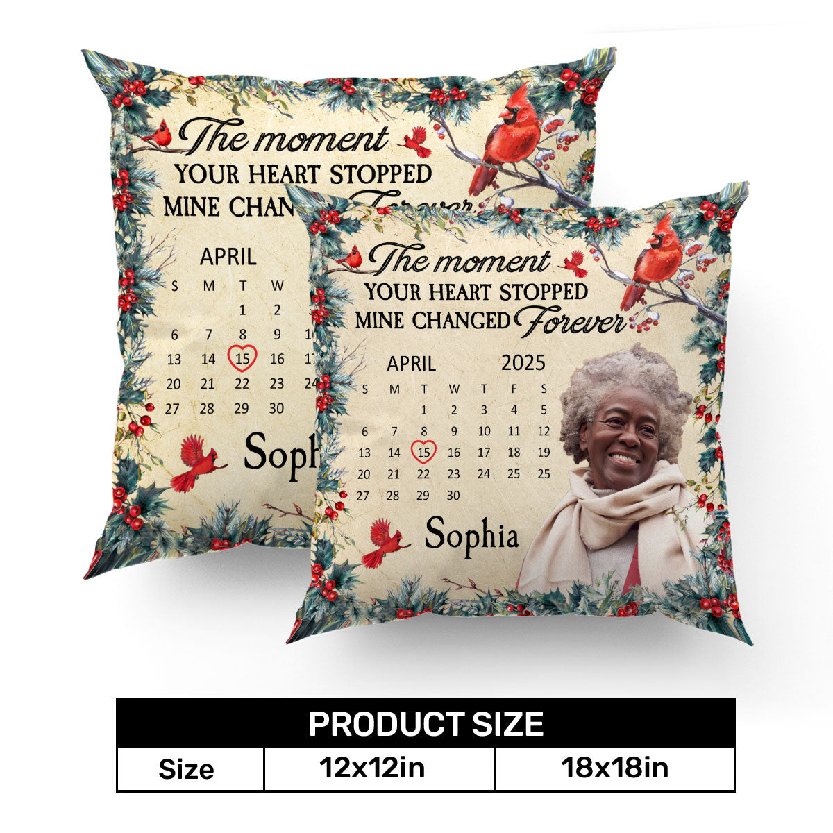 The Moment Your Heart Stopped Mine Changed Forever - Personalized Crystal Velvet Pillow