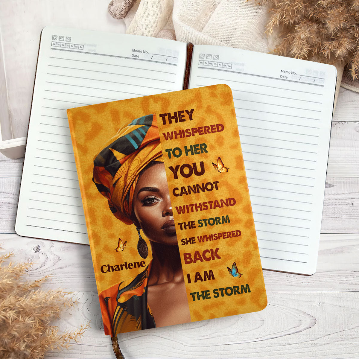 I Am The Storm - Personalized Leather Cover Notebook