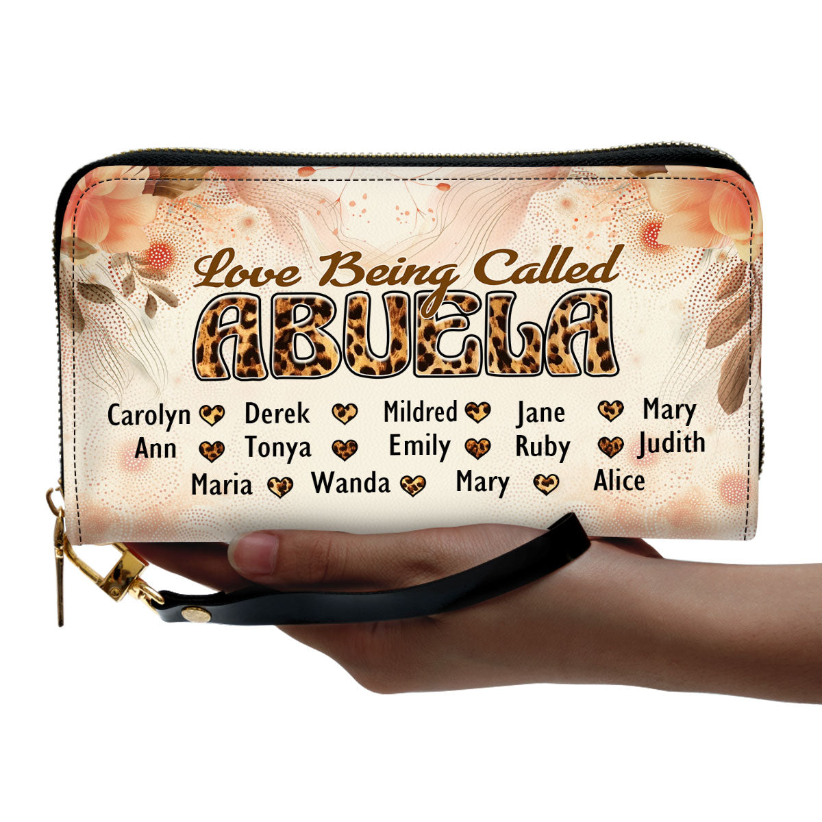 Love Being Called Grandma - Personalized Leather Clutch Purse SBCPLM2132T