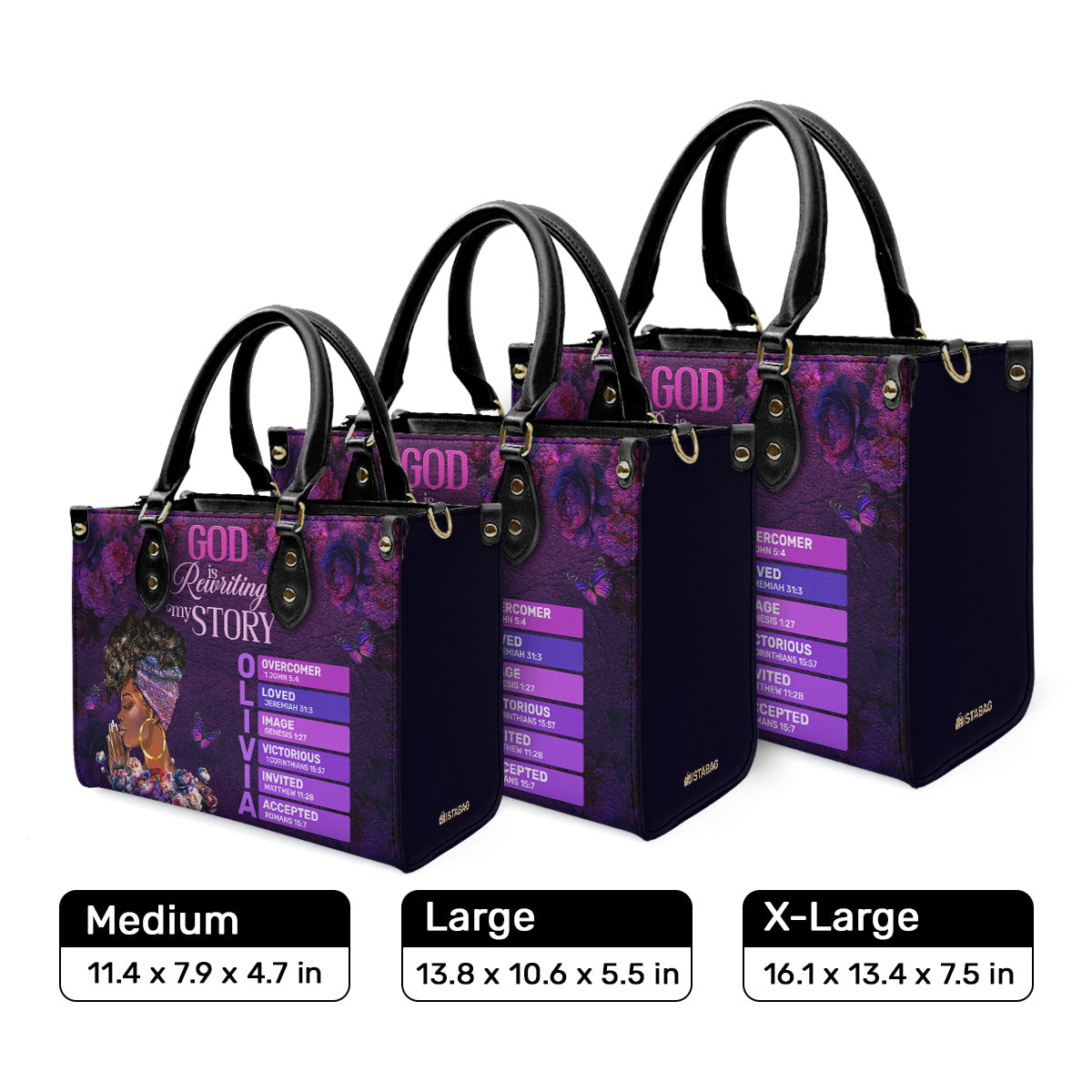 God Is Rewriting My Story - Personalized Leather Handbag