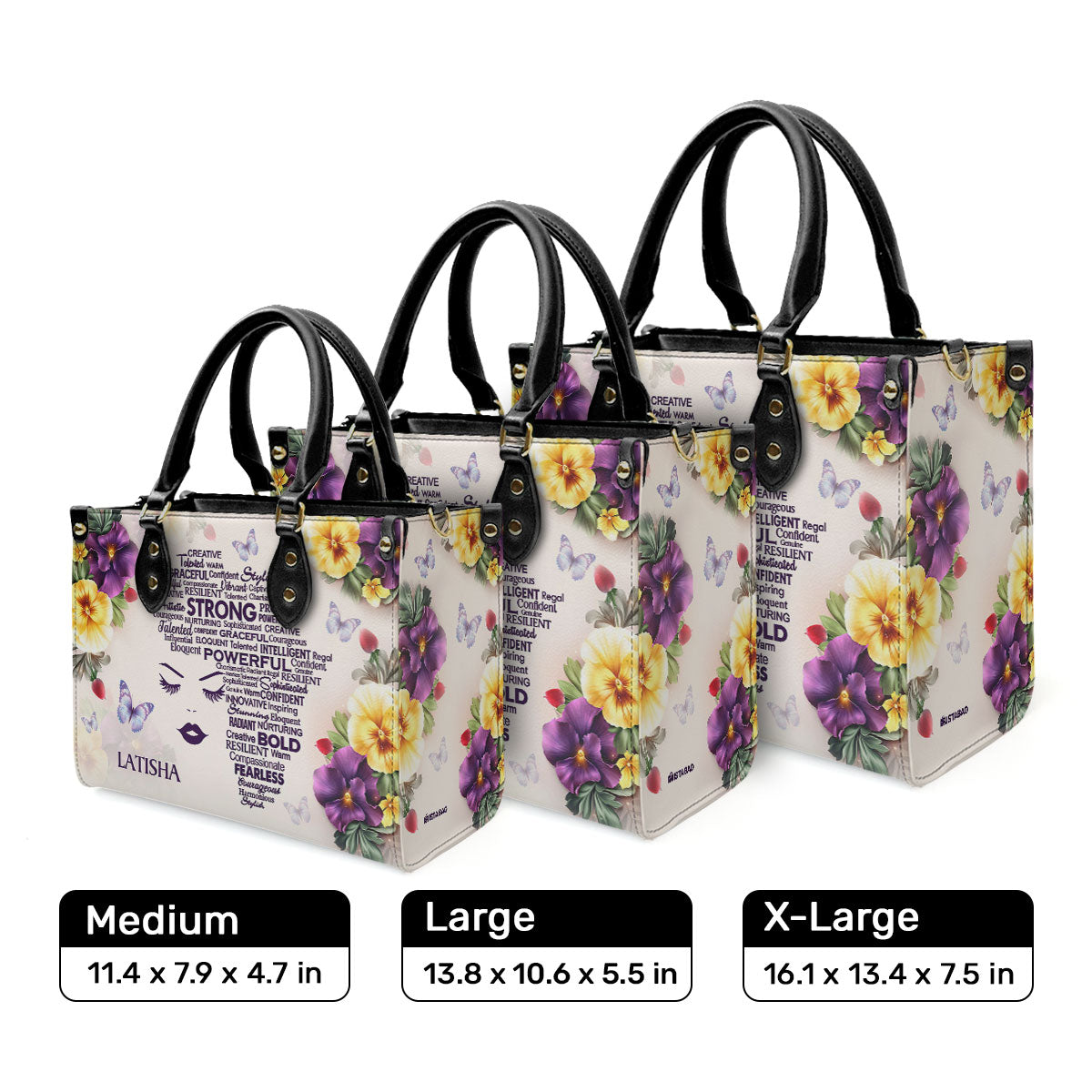 Afro Map - Personalized Leather Handbag STB196