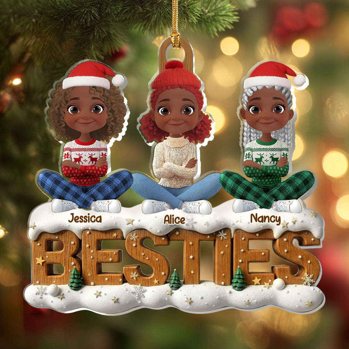 Merry Christmas - Personalized 1-Layer Acrylic Ornament
