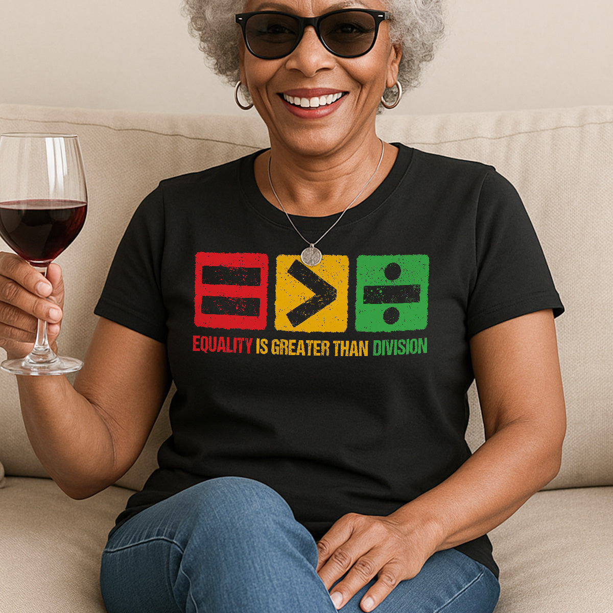 Equality is Greater Than Division - Personalized Unisex T-shirt