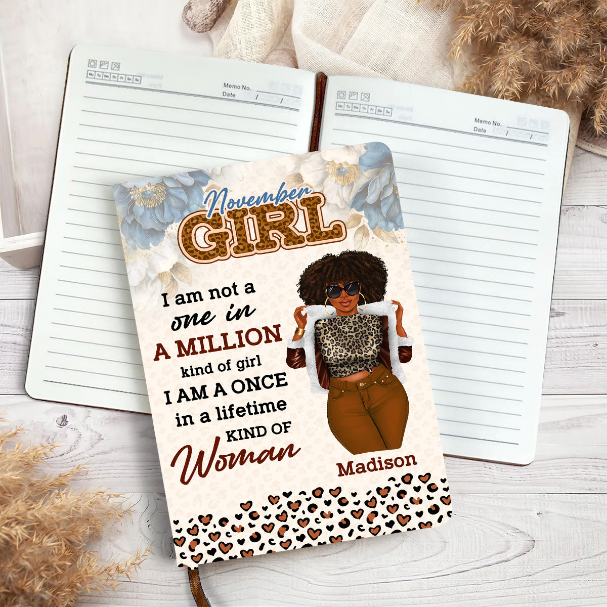 I Am A Once In A Lifetime Kind Of Woman - Personalized Leather Cover Notebook