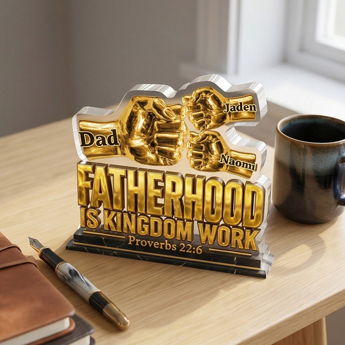 Plaque on a living room table