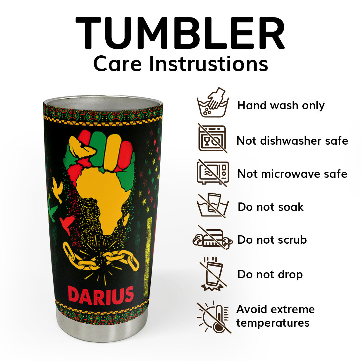 Proud Black Father - Personalized Stainless Steel Tumbler