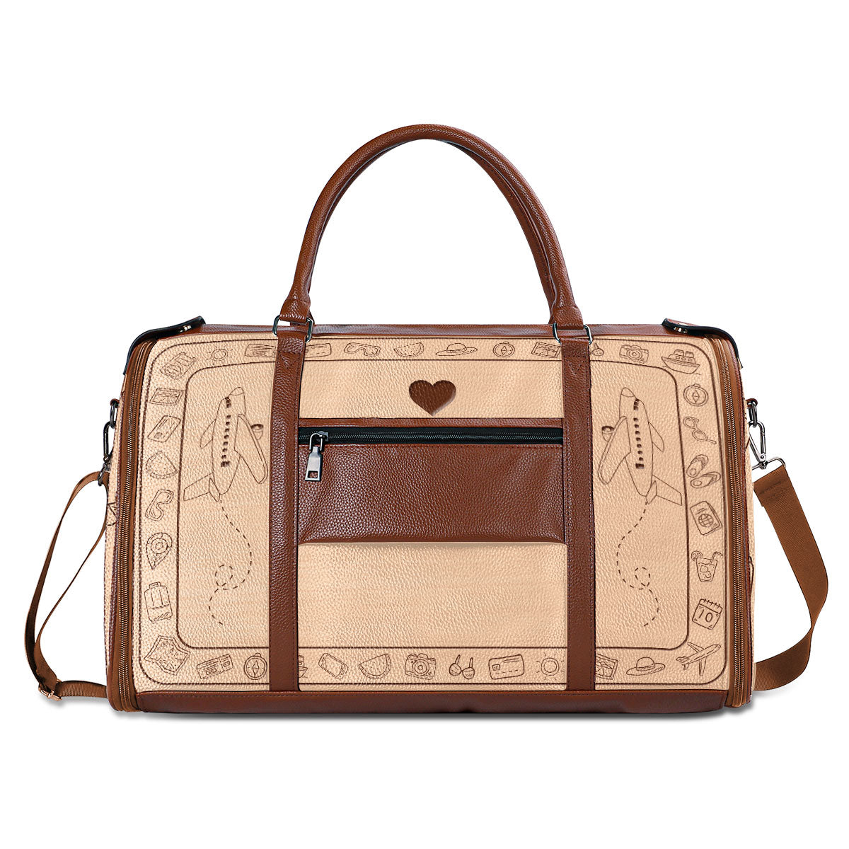 The World Is Ours To Explore - Personalized Leather Duffle Bag SBDBHA39