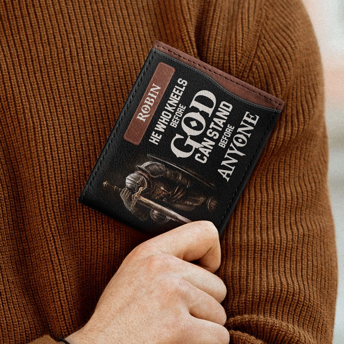 Son Of The King - Personalized Leather Folded Wallet SBLFWM1028