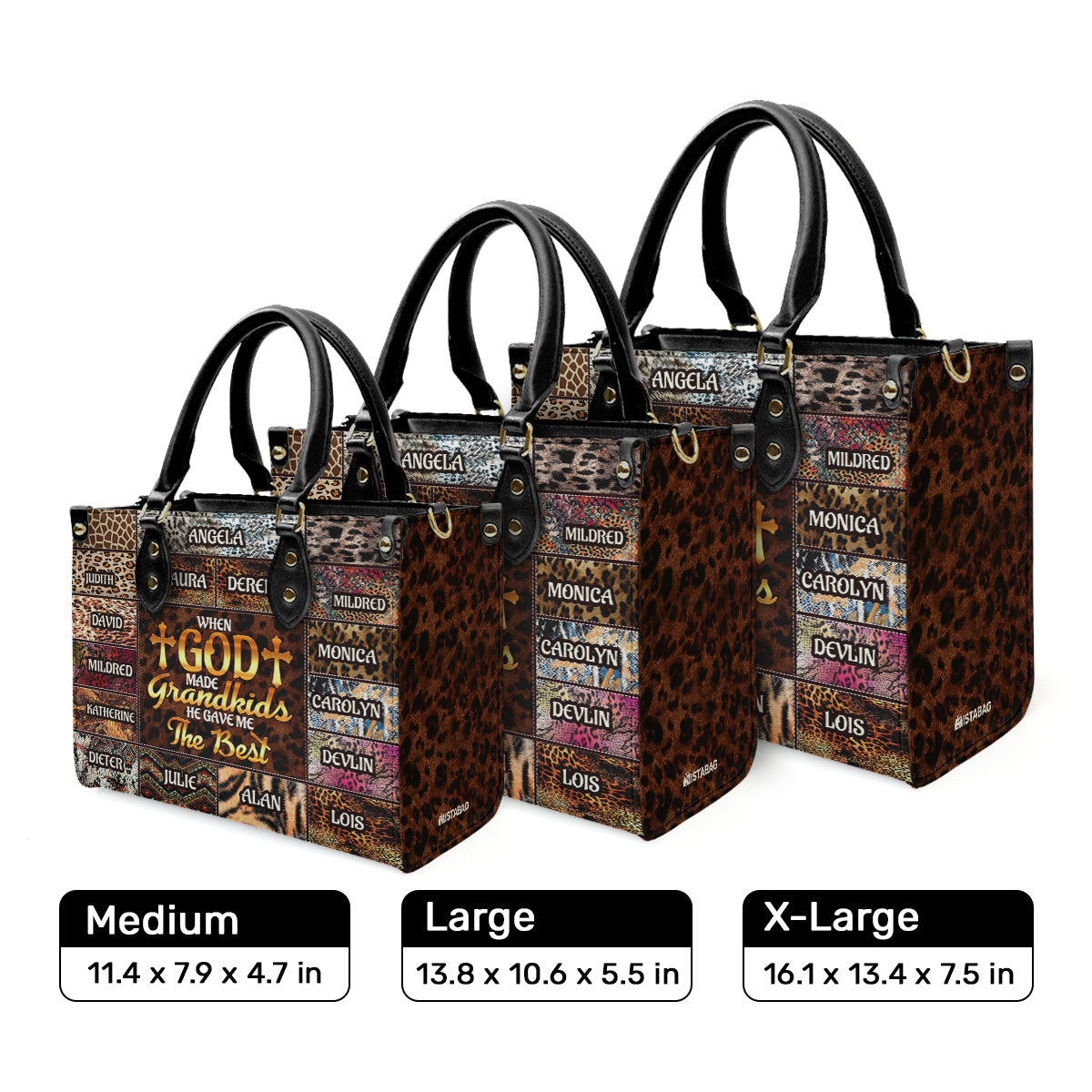 When God Made Grandkids He Gave Me The Best - Personalized Leather Handbag MB98