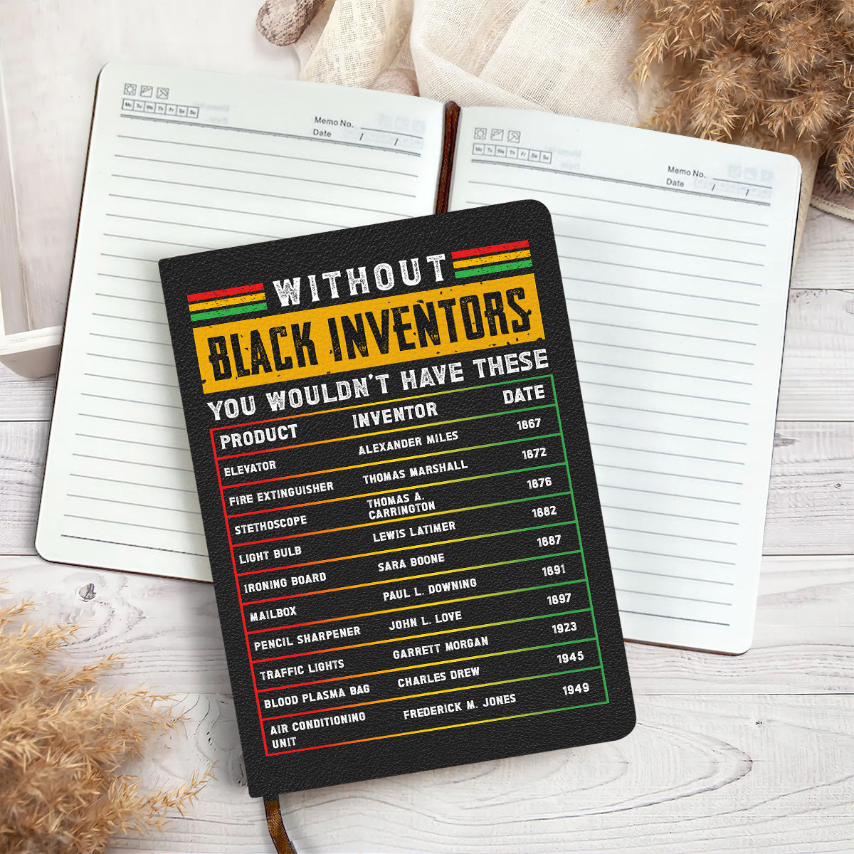 Without Black Inventors You Wouldn't Have These - Leather Cover Notebook