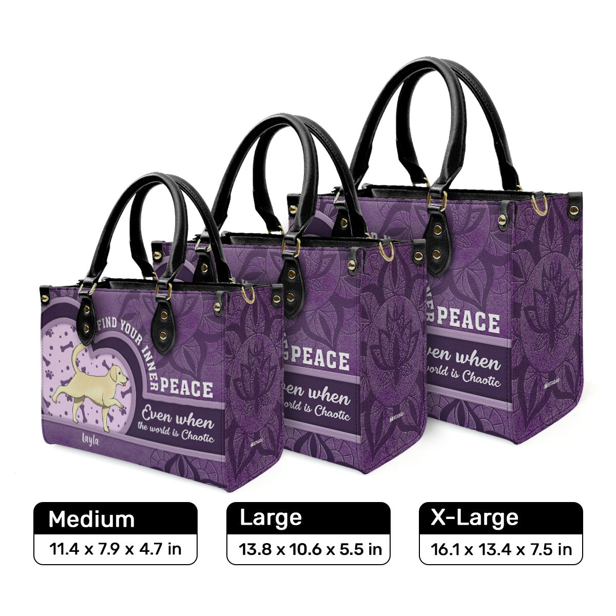 Find Your Inner Peace - Personalized Leather Hand Bag SBLHBHA26
