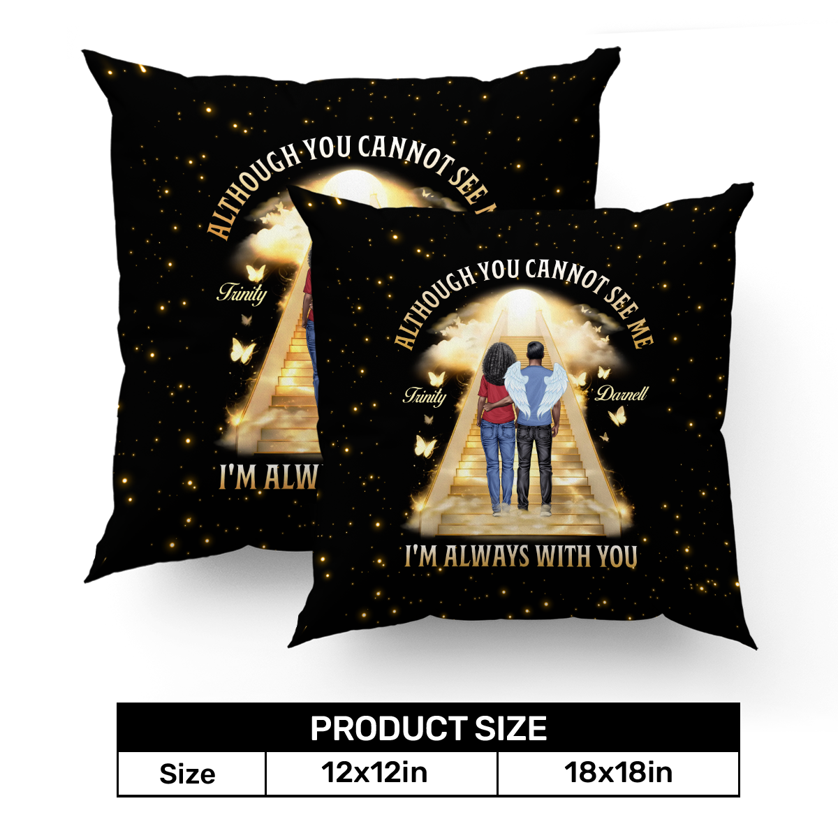 I'm Always With You - Personalized Crystal Velvet Pillow