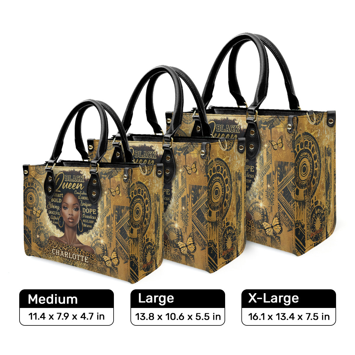 Africa Sunflower - Personalized Leather Handbag