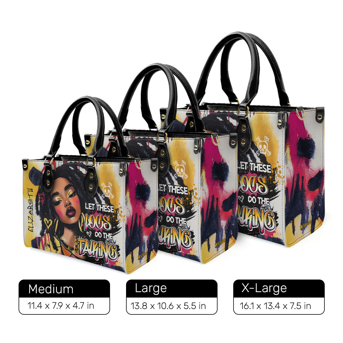 Let These Locs Do The Talking - Personalized Leather Handbag SBLHBLL2404T