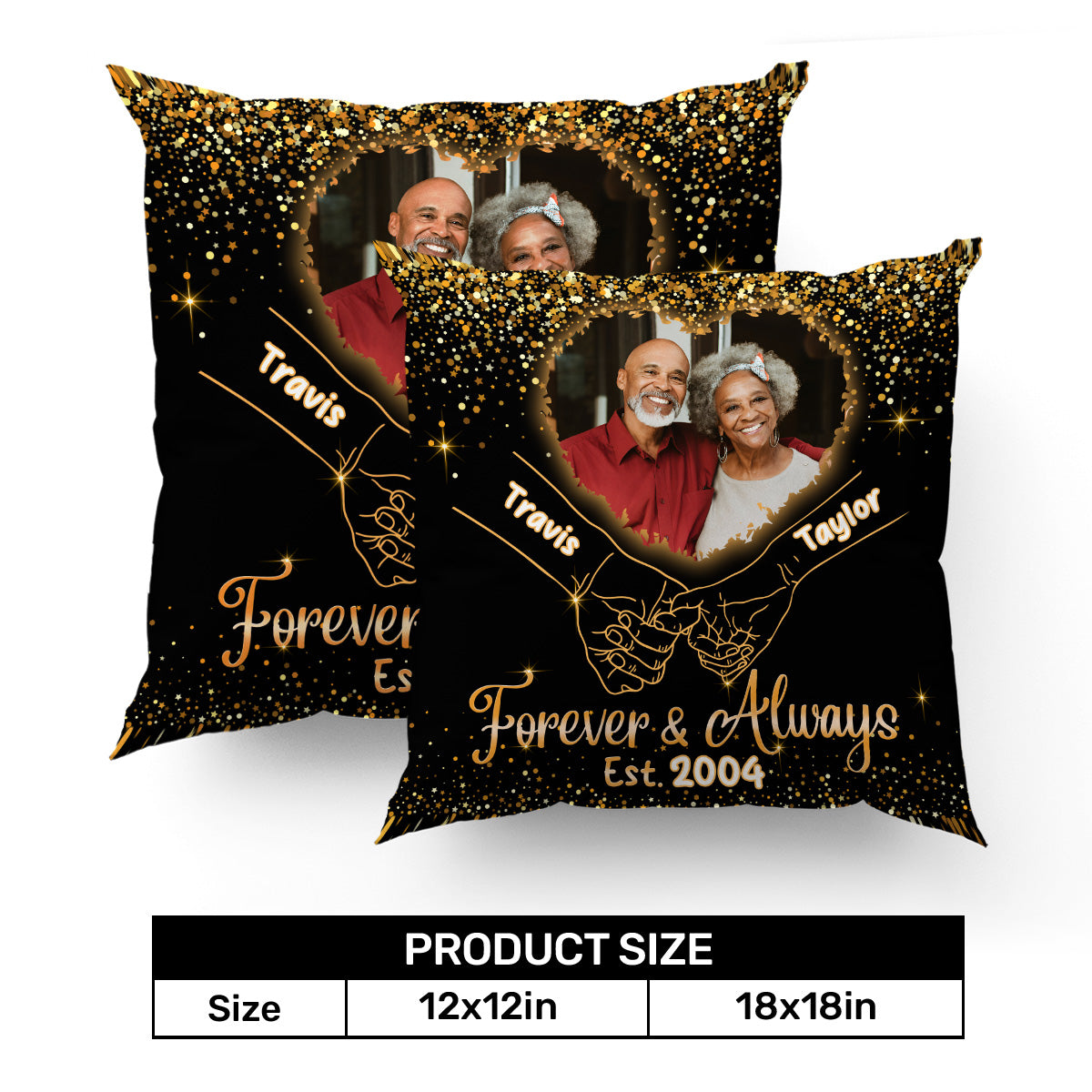 Forever And Always - Personalized Crystal Velvet Pillow