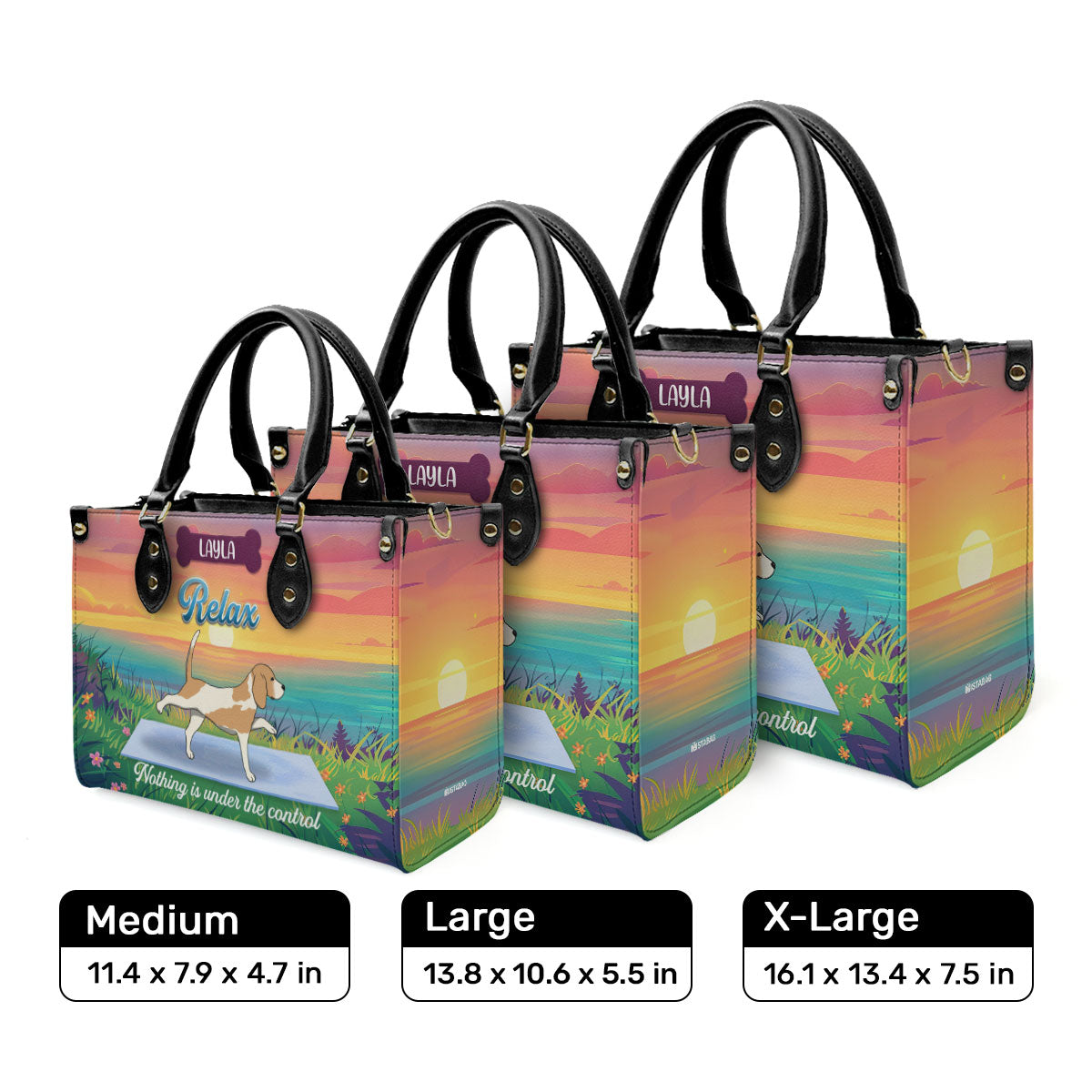 Relax Nothing Is Under Control - Personalized Leather Hand Bag SBLHBHA27