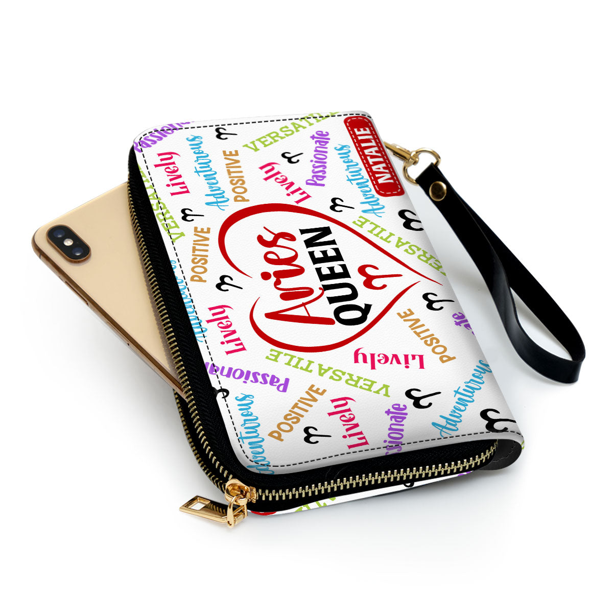 Zodiac Queen - Personalized Leather Clutch Purse SBCPLN2567M