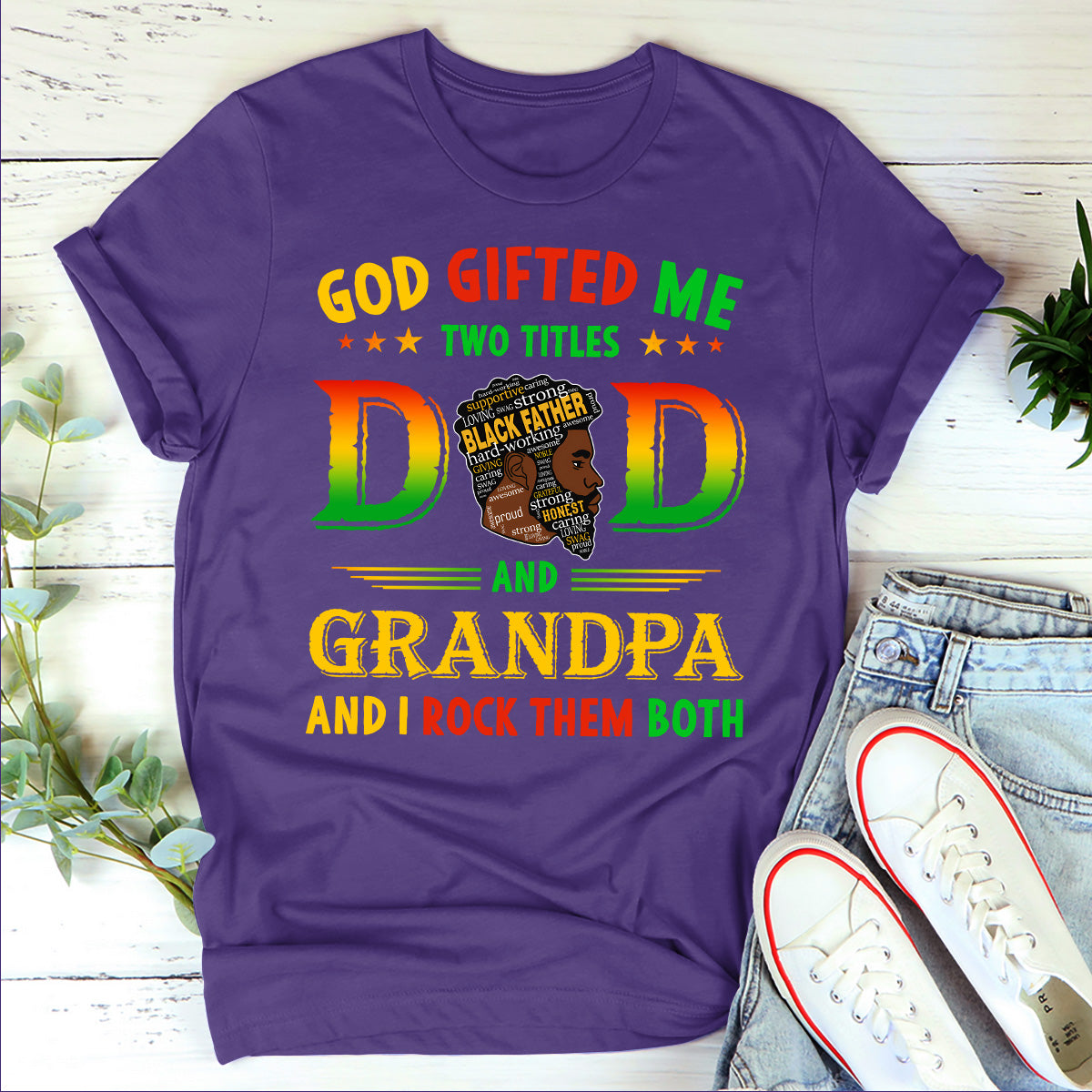 God Gifted Me Two Titles - 2D Unisex T-shirt