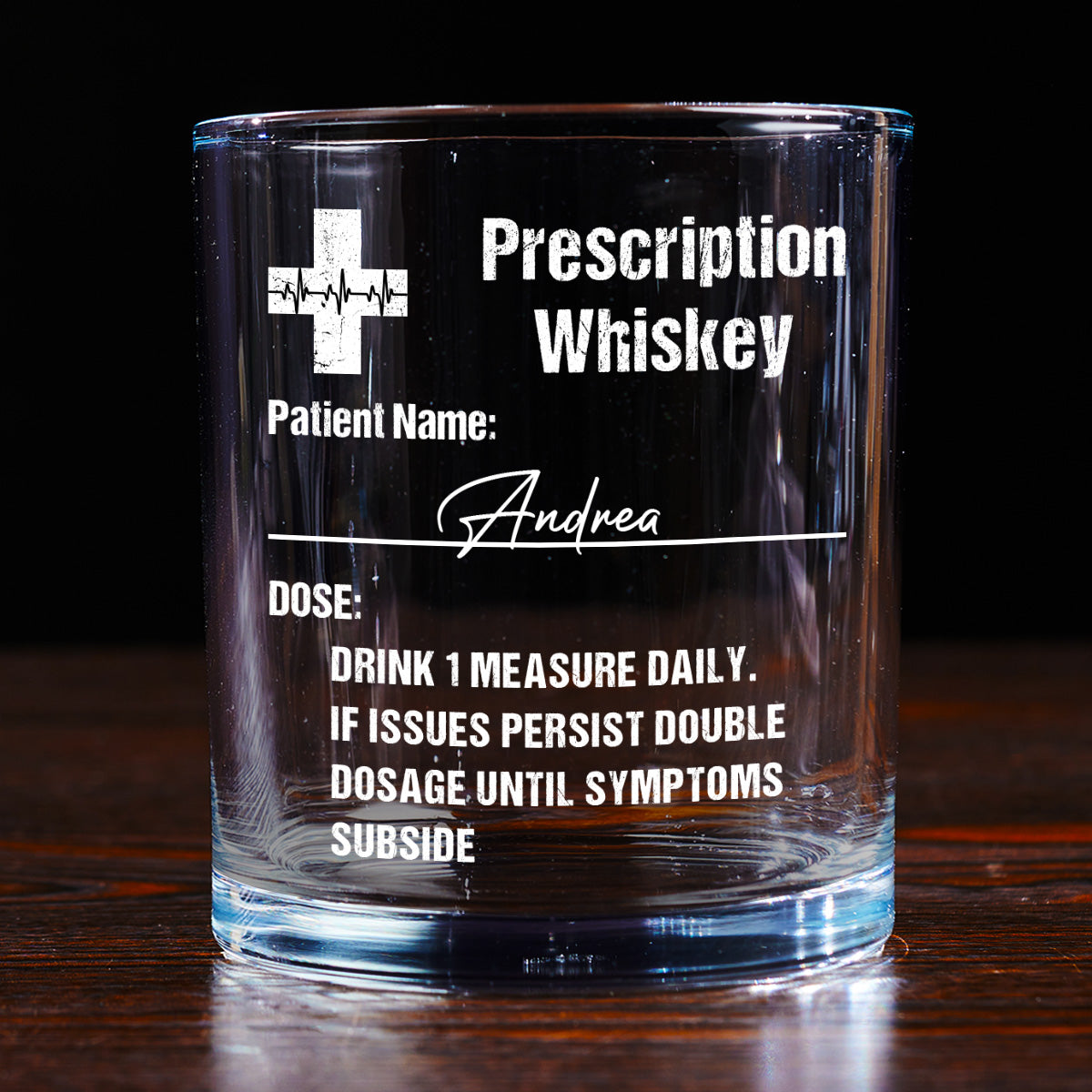 Prescription Whisky - Personalized Round Whiskey Glass