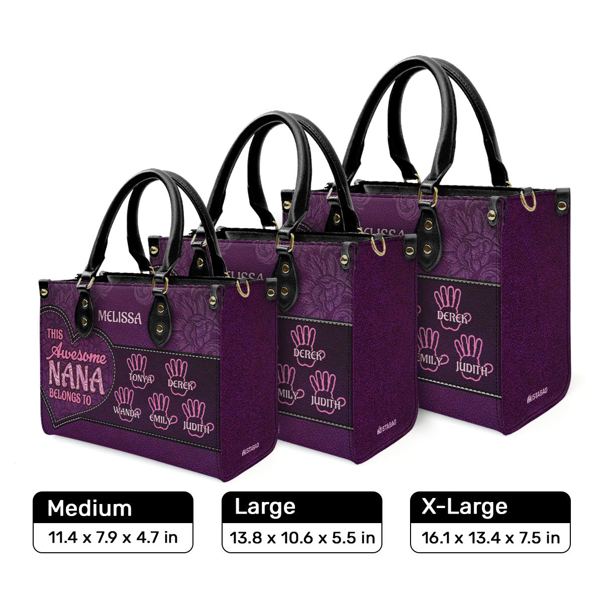 This Awesome Nana Belongs To - Personalized Leather Handbag MB100