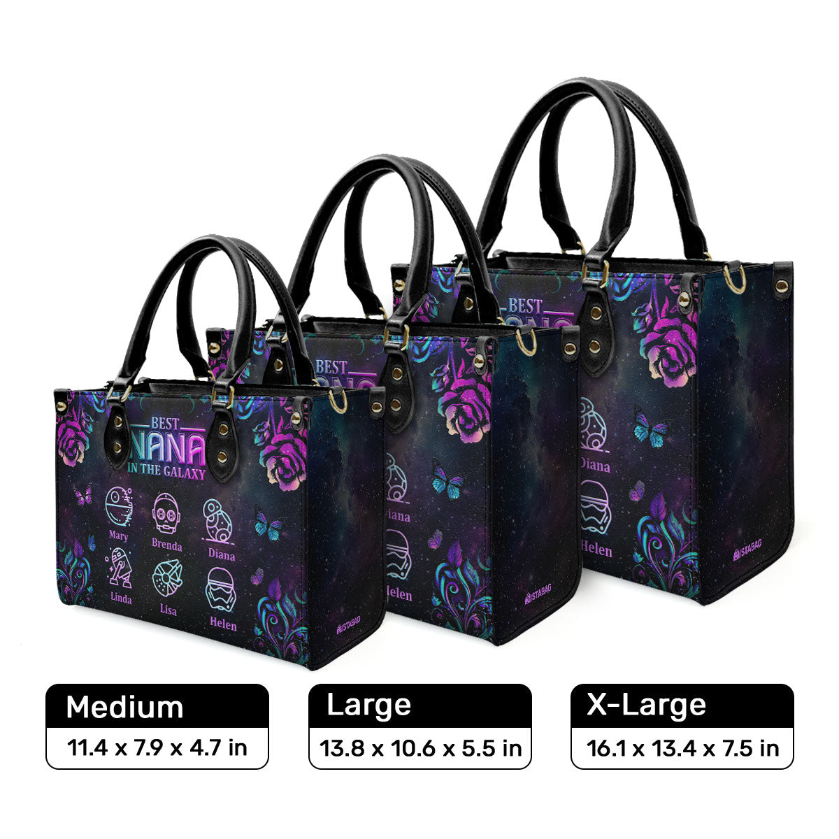 Best Nana In the Galaxy - Personalized Leather Handbag MB77