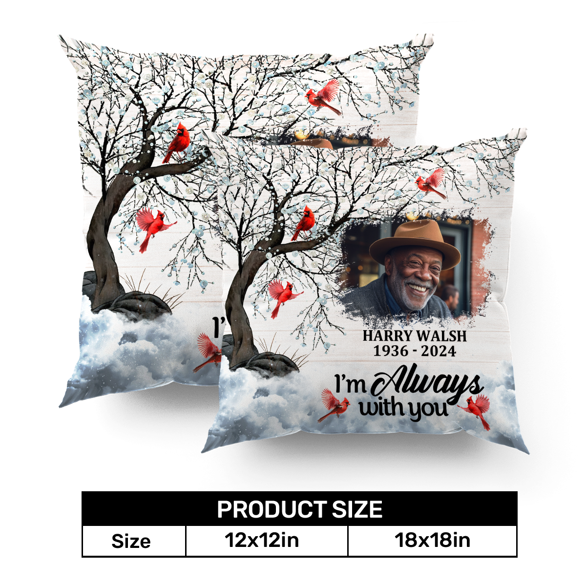 I Am Always With You - Personalized Crystal Velvet Pillow