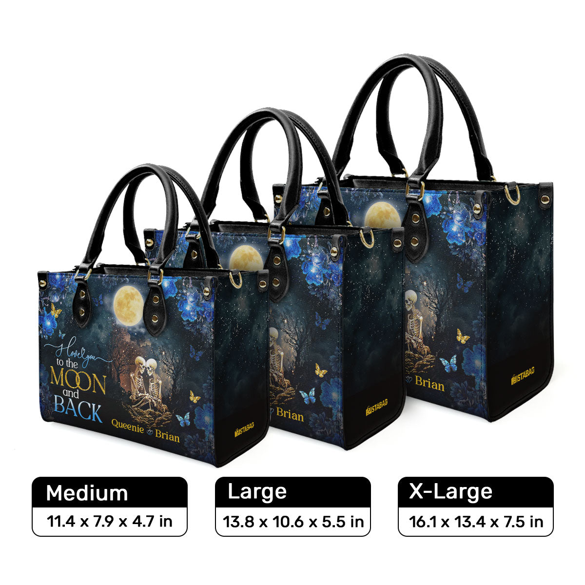 I Love You To The Moon And Back - Personalized Leather Handbag MB72