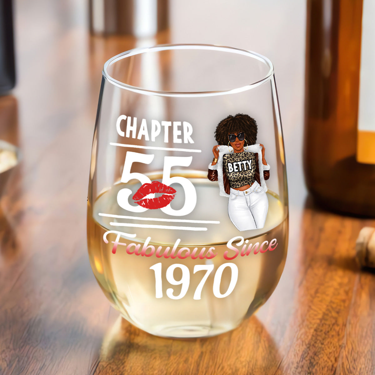 Fabulous Queen - Personalized Stemless Wine Glass