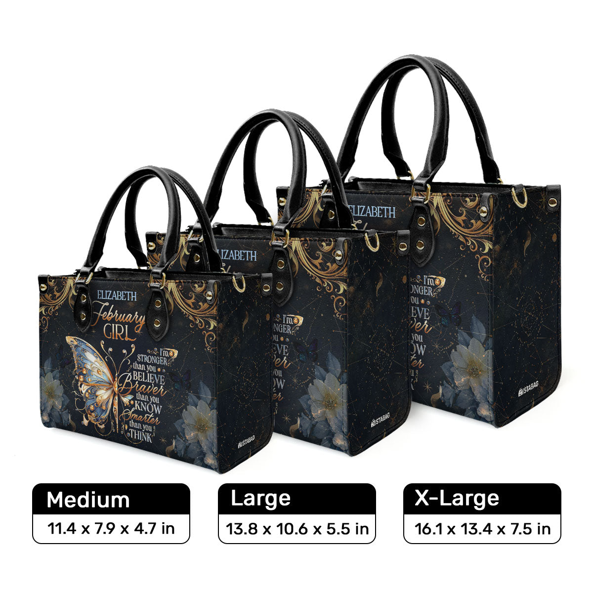 Month Girl - Stronger Than You Believe - Personalized Leather Handbag MB91
