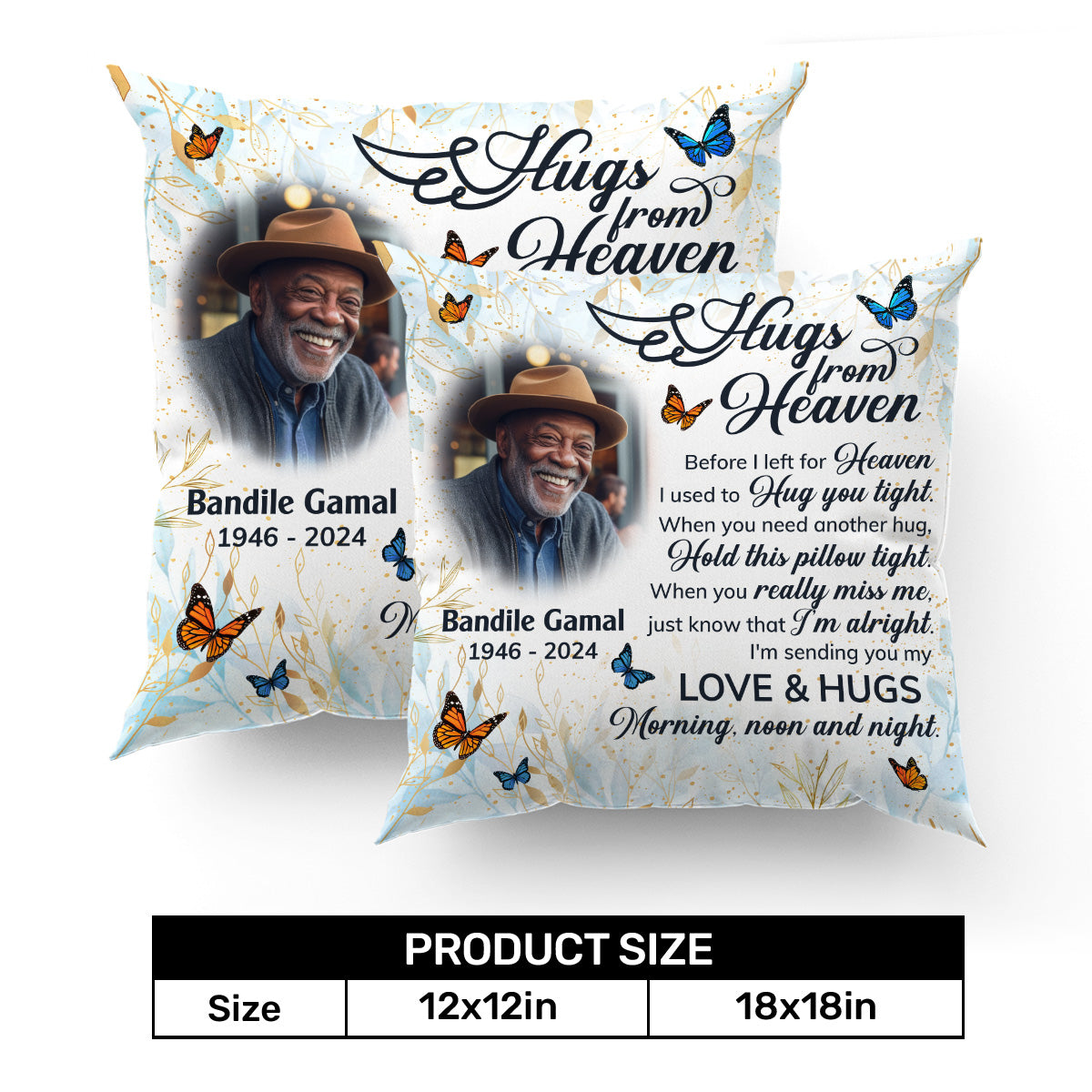 Hugs From Heaven - Personalized Pillow
